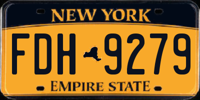 NY license plate FDH9279