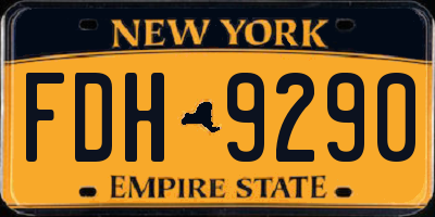 NY license plate FDH9290