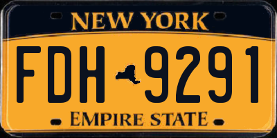 NY license plate FDH9291