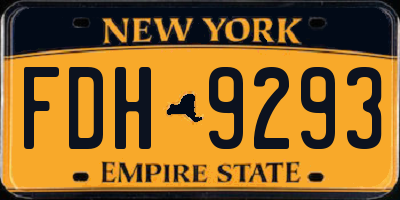 NY license plate FDH9293