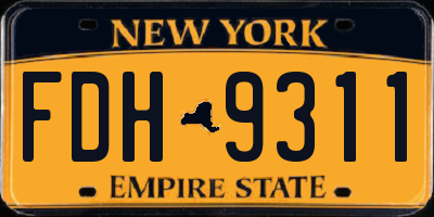 NY license plate FDH9311