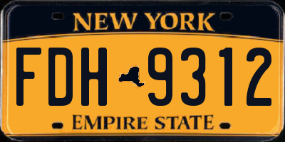 NY license plate FDH9312