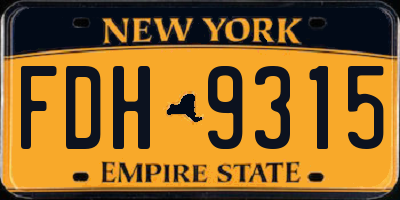 NY license plate FDH9315