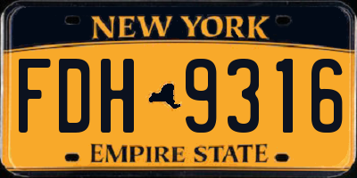 NY license plate FDH9316
