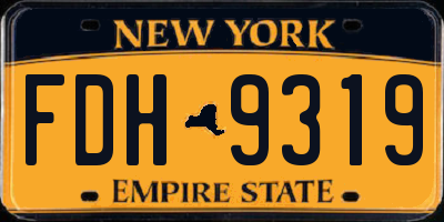 NY license plate FDH9319