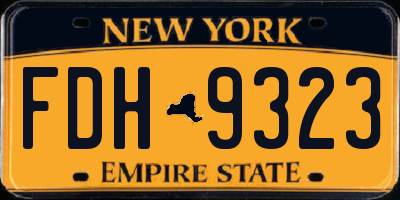 NY license plate FDH9323