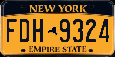 NY license plate FDH9324