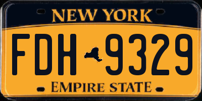 NY license plate FDH9329