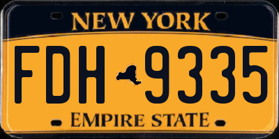 NY license plate FDH9335