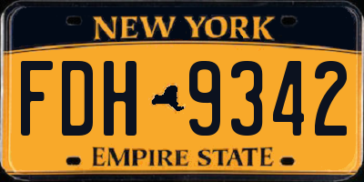 NY license plate FDH9342