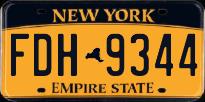 NY license plate FDH9344