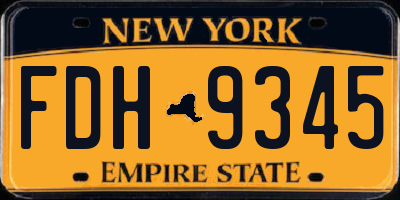 NY license plate FDH9345
