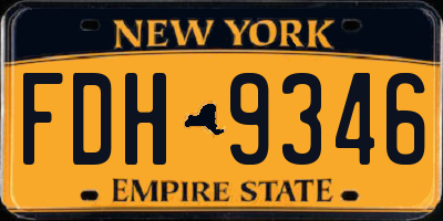 NY license plate FDH9346