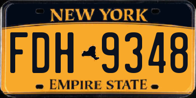 NY license plate FDH9348