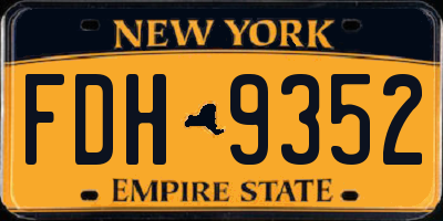 NY license plate FDH9352