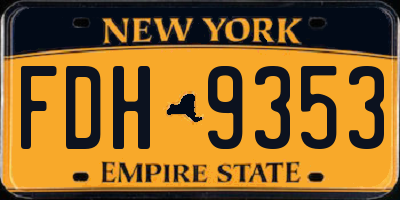 NY license plate FDH9353