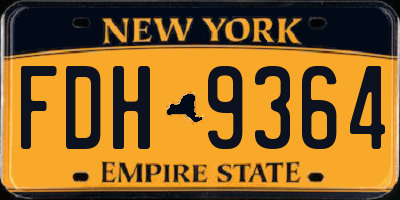 NY license plate FDH9364