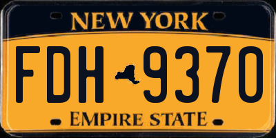 NY license plate FDH9370