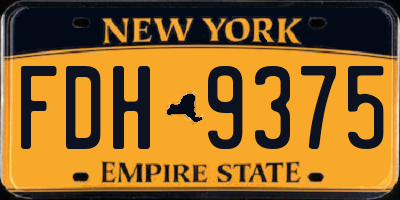 NY license plate FDH9375