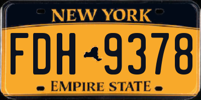 NY license plate FDH9378