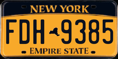 NY license plate FDH9385