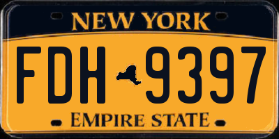NY license plate FDH9397