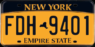 NY license plate FDH9401