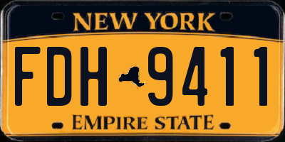 NY license plate FDH9411