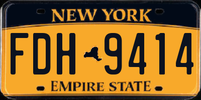 NY license plate FDH9414