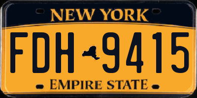 NY license plate FDH9415