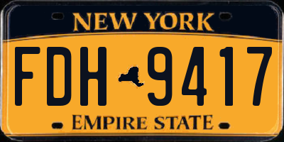 NY license plate FDH9417
