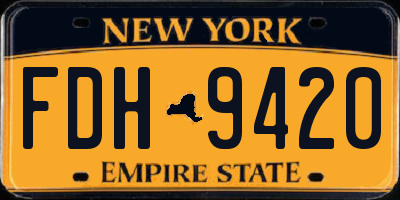 NY license plate FDH9420