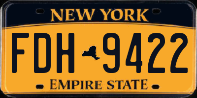 NY license plate FDH9422