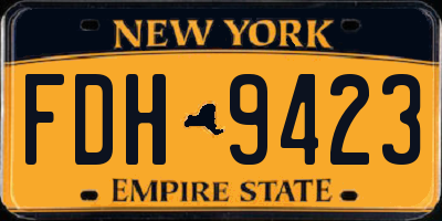 NY license plate FDH9423