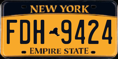 NY license plate FDH9424