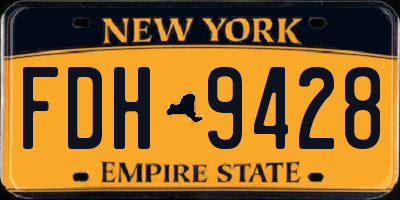 NY license plate FDH9428