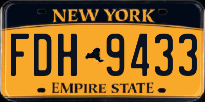NY license plate FDH9433