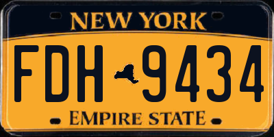 NY license plate FDH9434