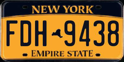 NY license plate FDH9438