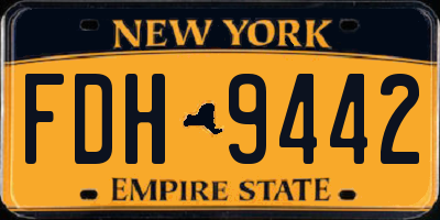 NY license plate FDH9442