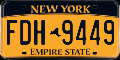 NY license plate FDH9449