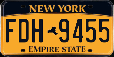 NY license plate FDH9455
