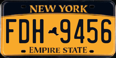 NY license plate FDH9456