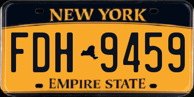 NY license plate FDH9459