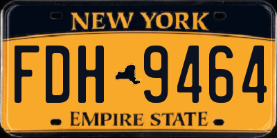 NY license plate FDH9464