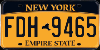 NY license plate FDH9465