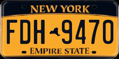 NY license plate FDH9470