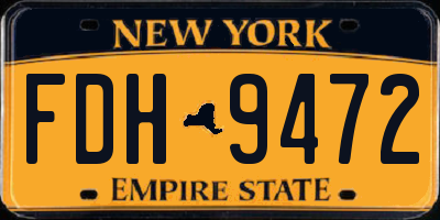 NY license plate FDH9472