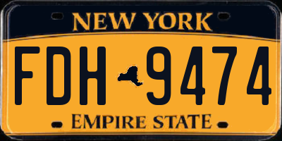 NY license plate FDH9474