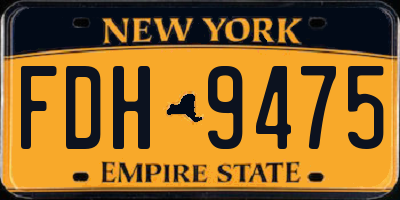 NY license plate FDH9475